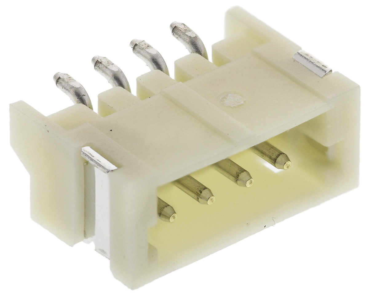 JST ZH Series Right Angle Surface PCB Header, 4 Contact(s), 1.5 mm Pitch, 1 Row, Shrouded