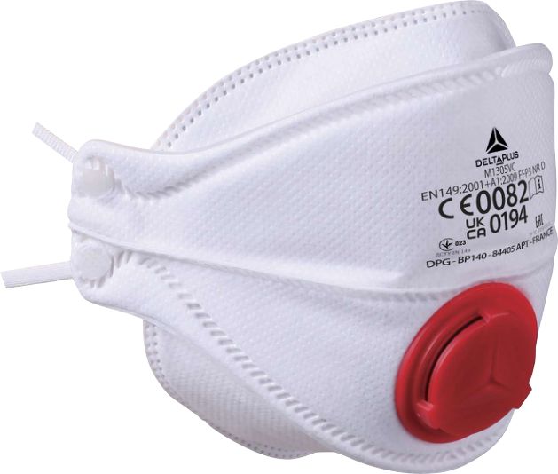 M1305VC_ Delta Plus White Synthetic Fibre Disposable Face Mask 4 Ply, for General Purpose, Adjustable
