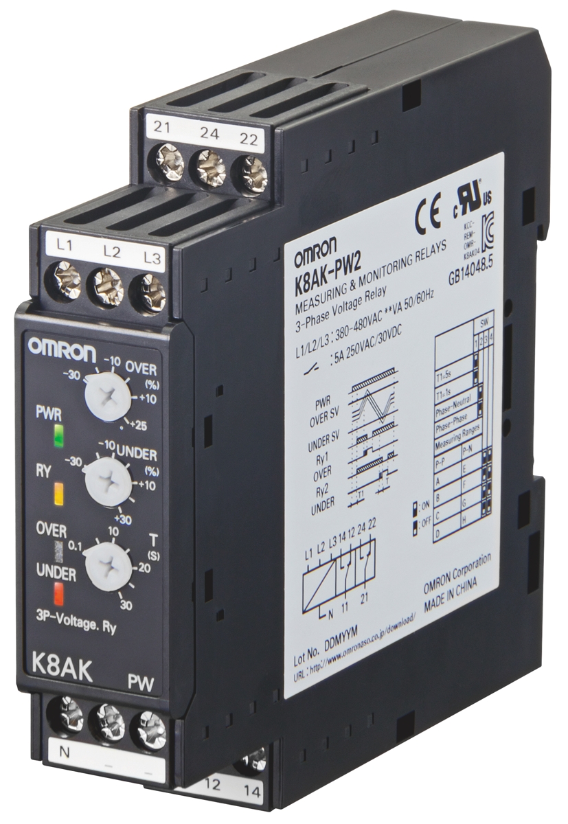 Omron Voltage Monitoring Relay, 3 Phase, SPDT