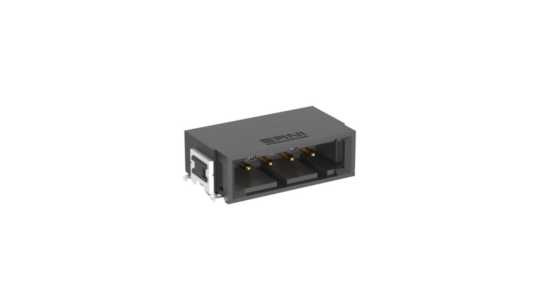 ERNI MaxiBridge Series Right Angle Surface PCB Header, 4 Contact(s), 2.54 mm Pitch, 1 Row, Shrouded