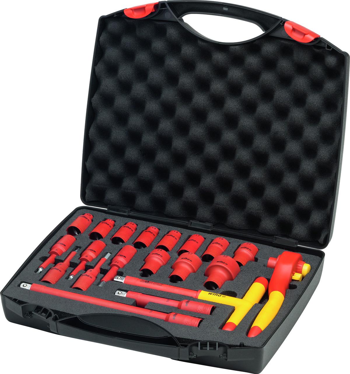 Wiha 21-Piece Metric 1/2 in Standard Socket/Bit Set with Ratchet, 6 point