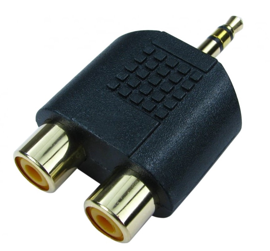 RS PRO A/V Connector Adapter, Male 3.5 mm Stereo to Female 2 x RCA