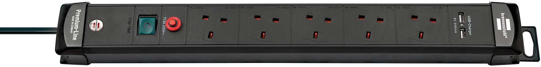 brennenstuhl 3m 5 Socket Type G - British Extension Lead, IP20