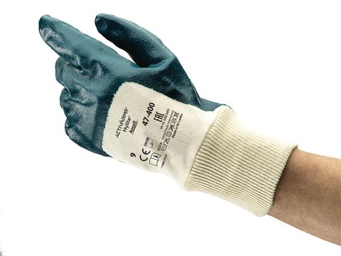 Ansell 47-400 White Nitrile Glove, Size 9, Nitrile Coating