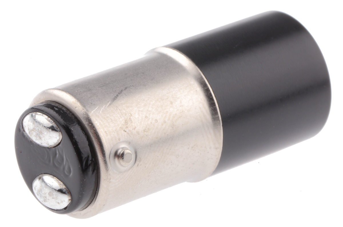 Marl White LED Indicator Lamp, 28V dc, BA15d Base, 16mm Diameter, 14000mcd