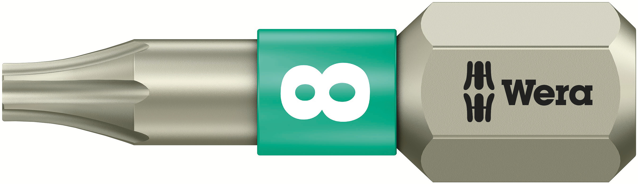 Wera Torx Screwdriver Bit, TX 8 Tip, 25 mm Overall