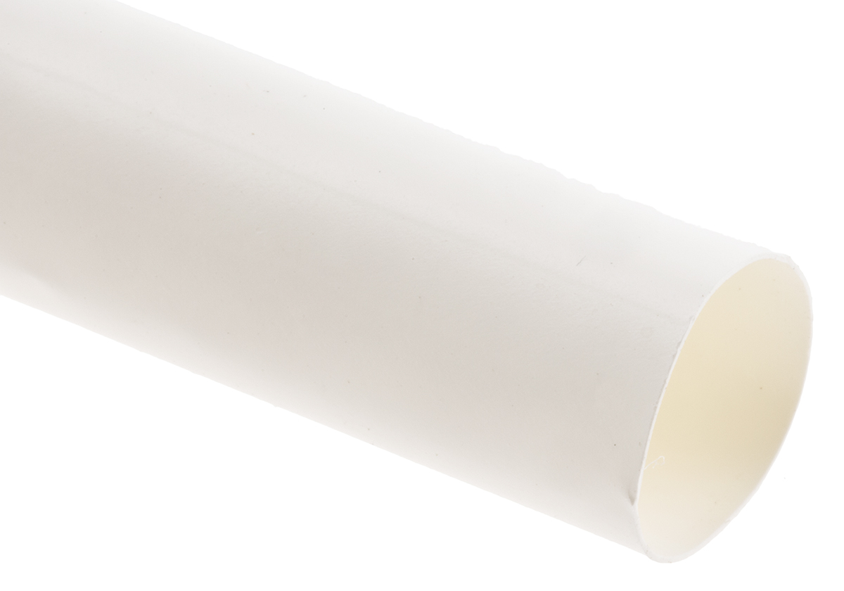 TE Connectivity Heat Shrink Tubing, White 12.7mm Sleeve Dia. x 1.2m Length 2:1 Ratio, RNF-100 Series
