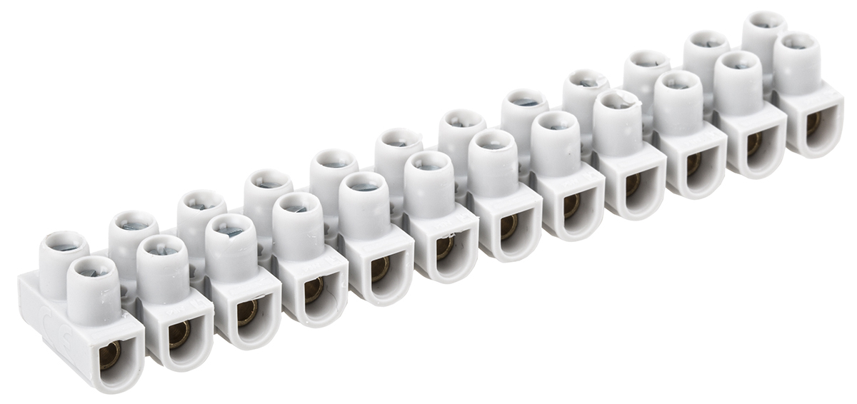Legrand Non-Fused Terminal Block, 12-Way, 15A, 2.5 mm² Wire, Screw Down Termination