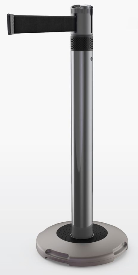 Skipper Black Nylon Retractable Barrier, Black Tape