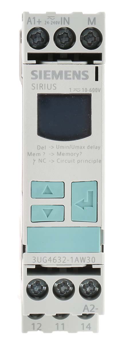 Siemens Voltage Monitoring Relay, 1 Phase, SPDT, 10 → 600V ac/dc, DIN Rail