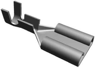 TE Connectivity FASTON .250 Uninsulated Female Spade Connector, Receptacle, 6.35 x 0.81mm Tab Size, 0.3mm² to 0.8mm²