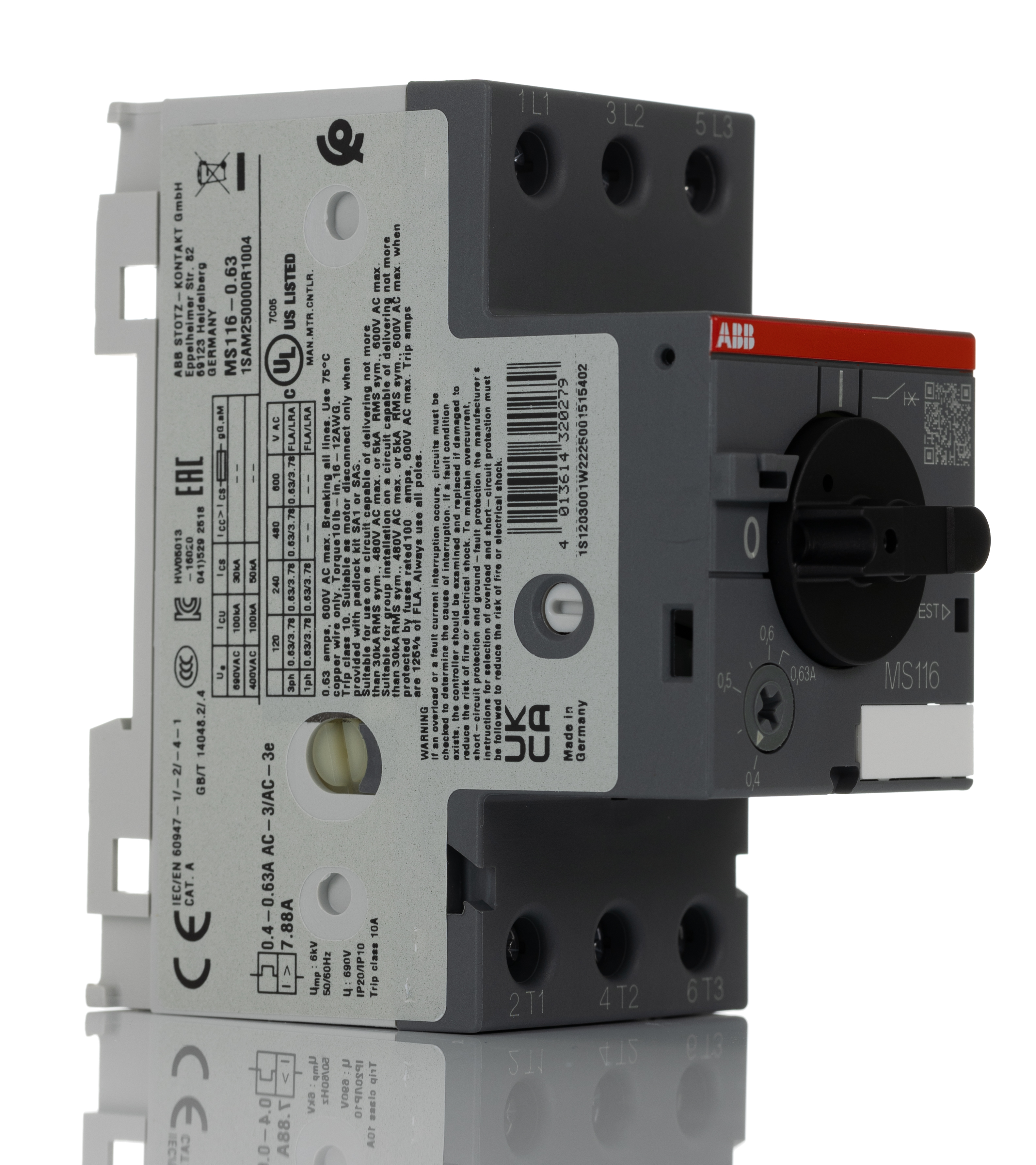 ABB 630 mA Motor Protection Circuit Breaker, 690 V