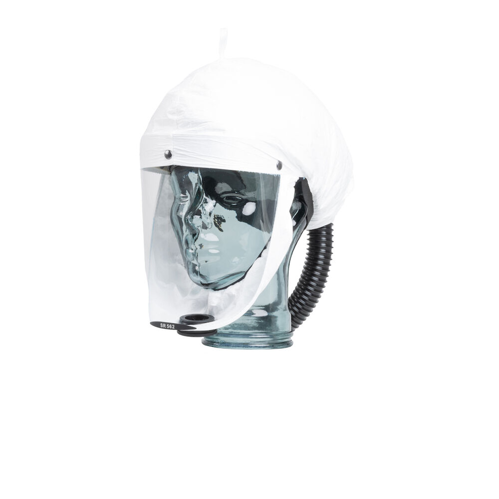 Sundstrom H06-5112 White PETG, Polypropylene Coated Non-Woven Polypropylene Protective Hood