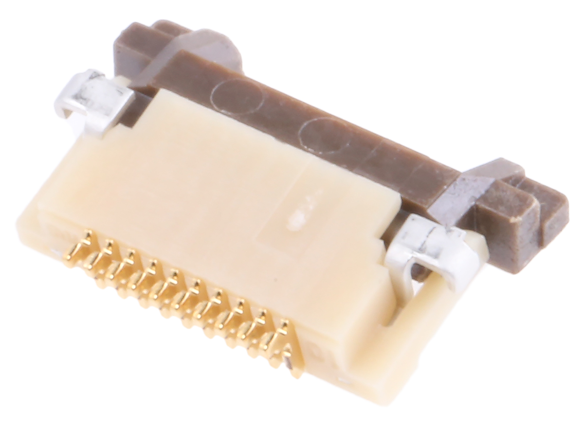 Hirose, FH12 0.5mm Pitch 10 Way Right Angle Female FPC Connector, ZIF Top Contact
