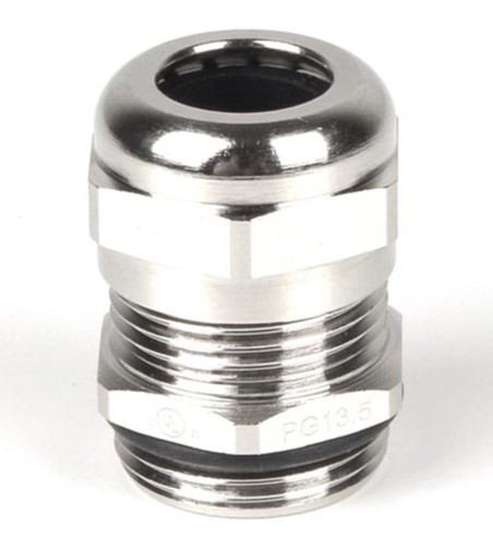 RS PRO Metallic Brass Cable Gland, PG13.5 Thread, 6mm min., 12mm max., IP68