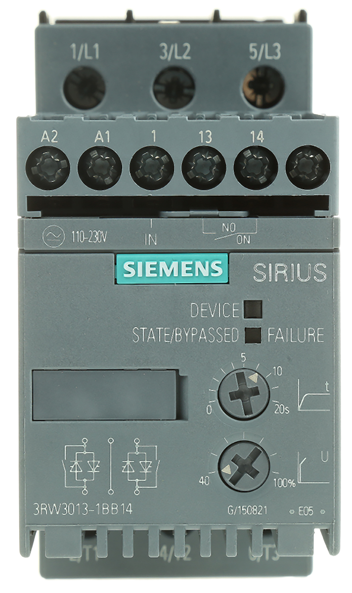 Siemens SIRIUS 3RW Soft Starter, , 1.5 kW, 400 V ac, 3 Phase, IP20