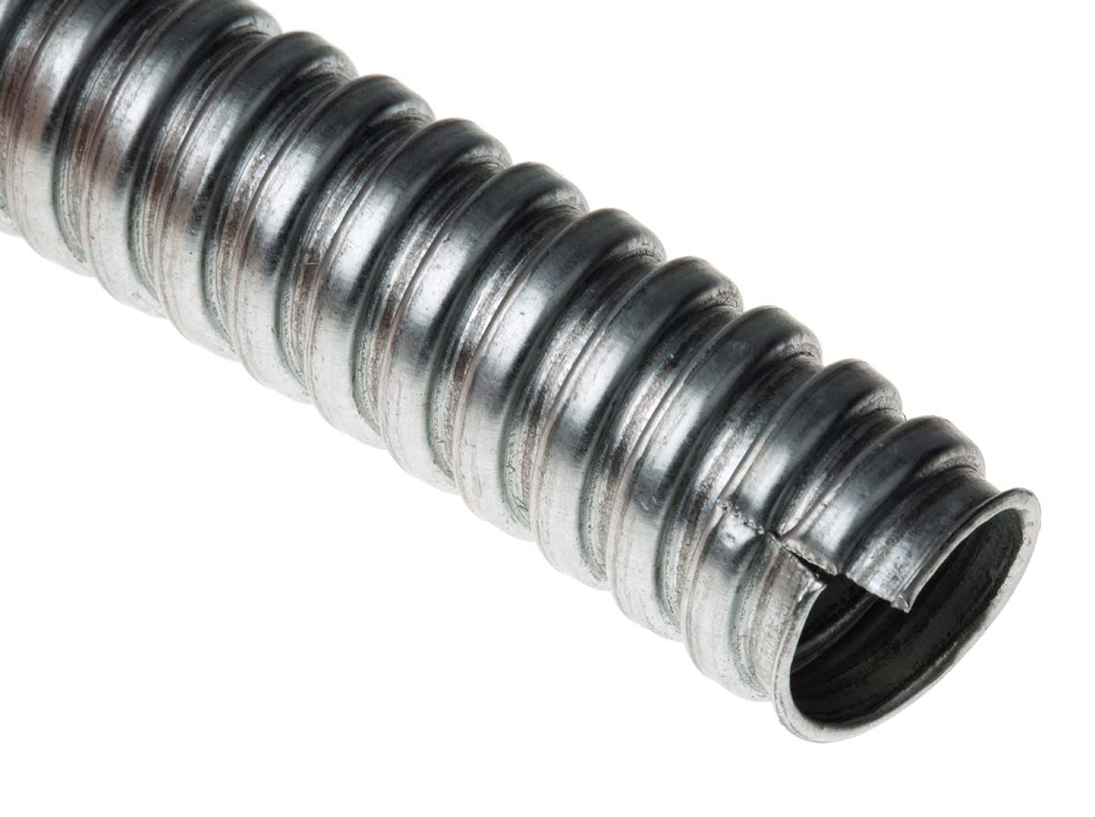 Adaptaflex Flexible Conduit, 20mm Nominal Diameter, Galvanised Steel, Metal