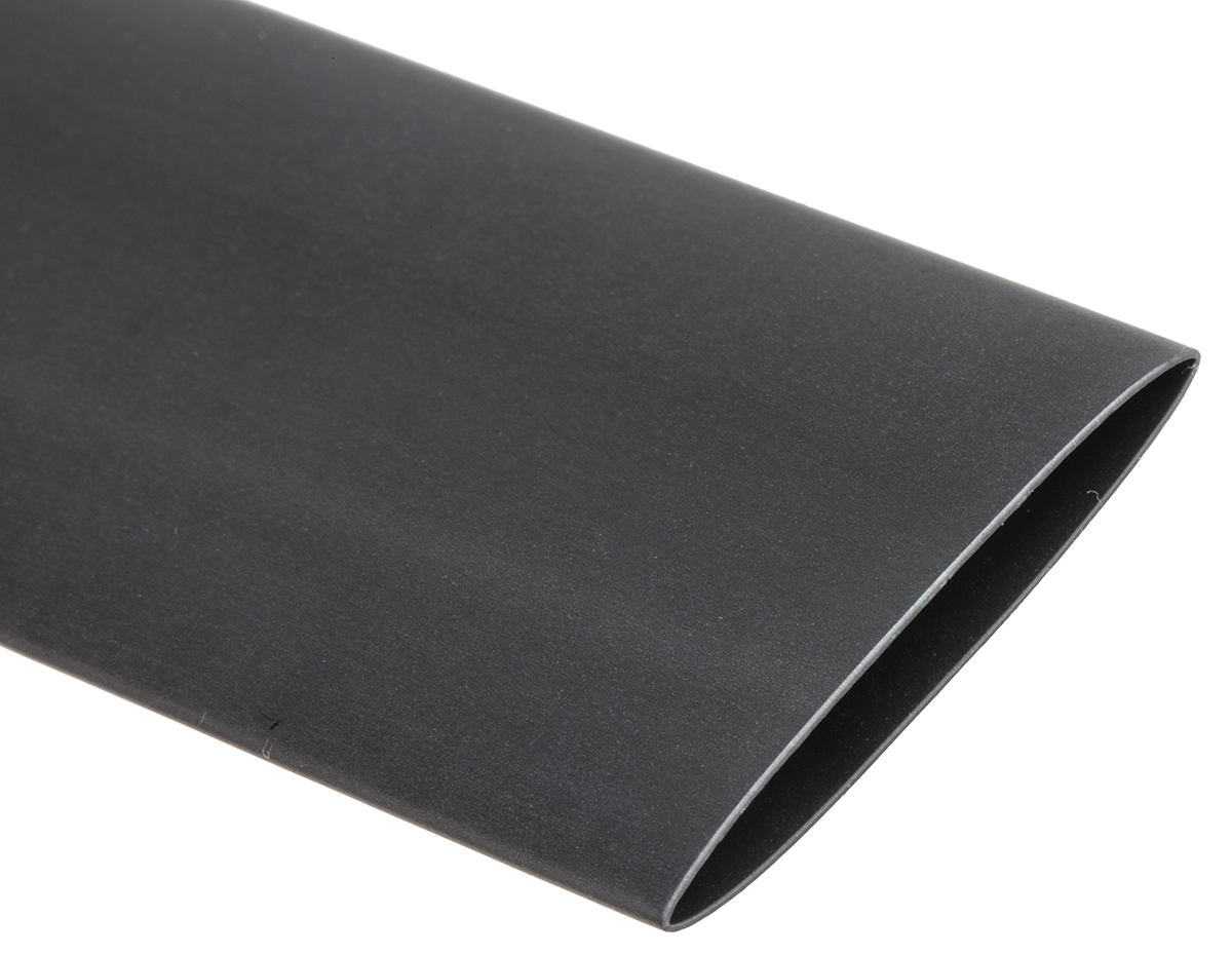 TE Connectivity Heat Shrink Tubing, Black 19mm Sleeve Dia. x 1.2m Length 2:1 Ratio, RNF-100 Series
