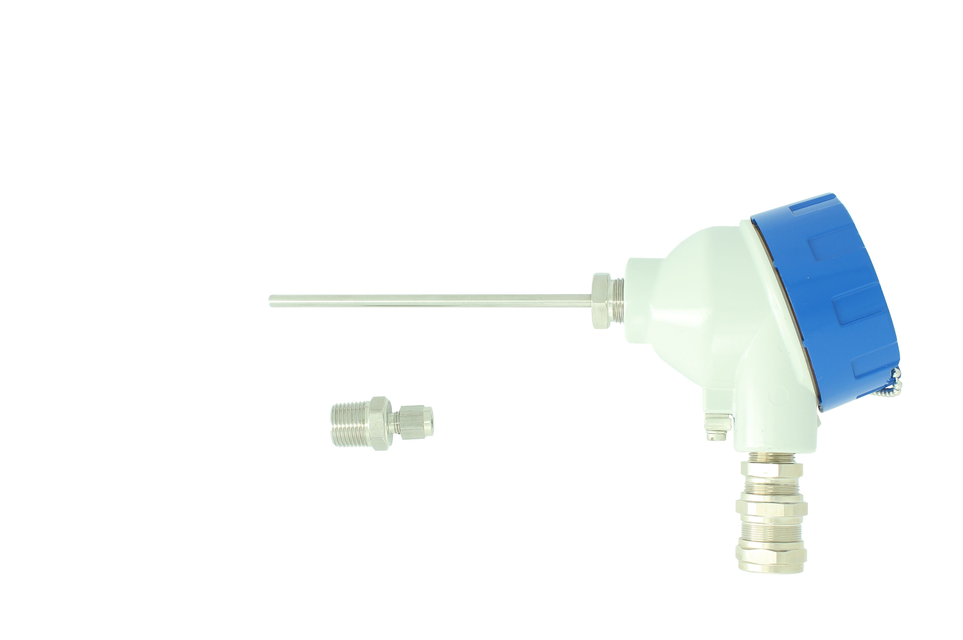 GEORGIN PT100 Temperature Probe, 6mm Dia, 200mm Long, NPT 1/2, +400°C Max ATEX Exd