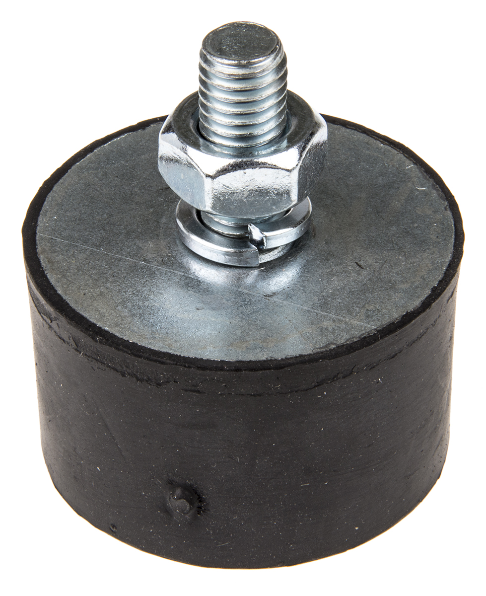 FIBET Cylindrical M10 Anti Vibration Mount, Male Buffer Foot with 291kg Compression Load