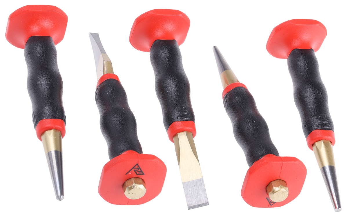 RS PRO 5-Piece Punch Set, Anti-Vibration Punch, 10.0 mm Shank