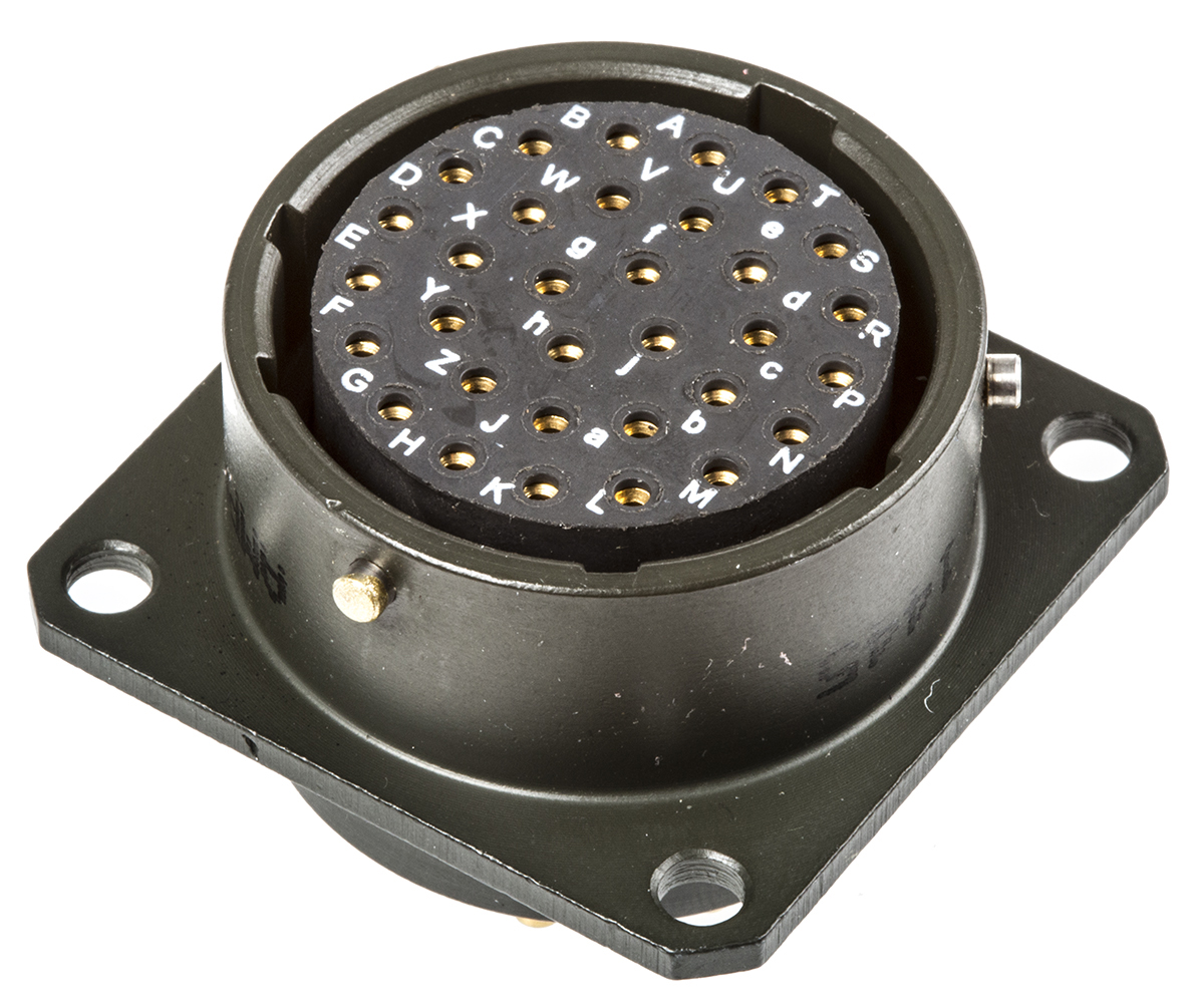 Amphenol Limited, 62GB 32 Way Box Mount MIL Spec Circular Connector ReceptacleOlive, Socket Contacts,Shell Size 18,