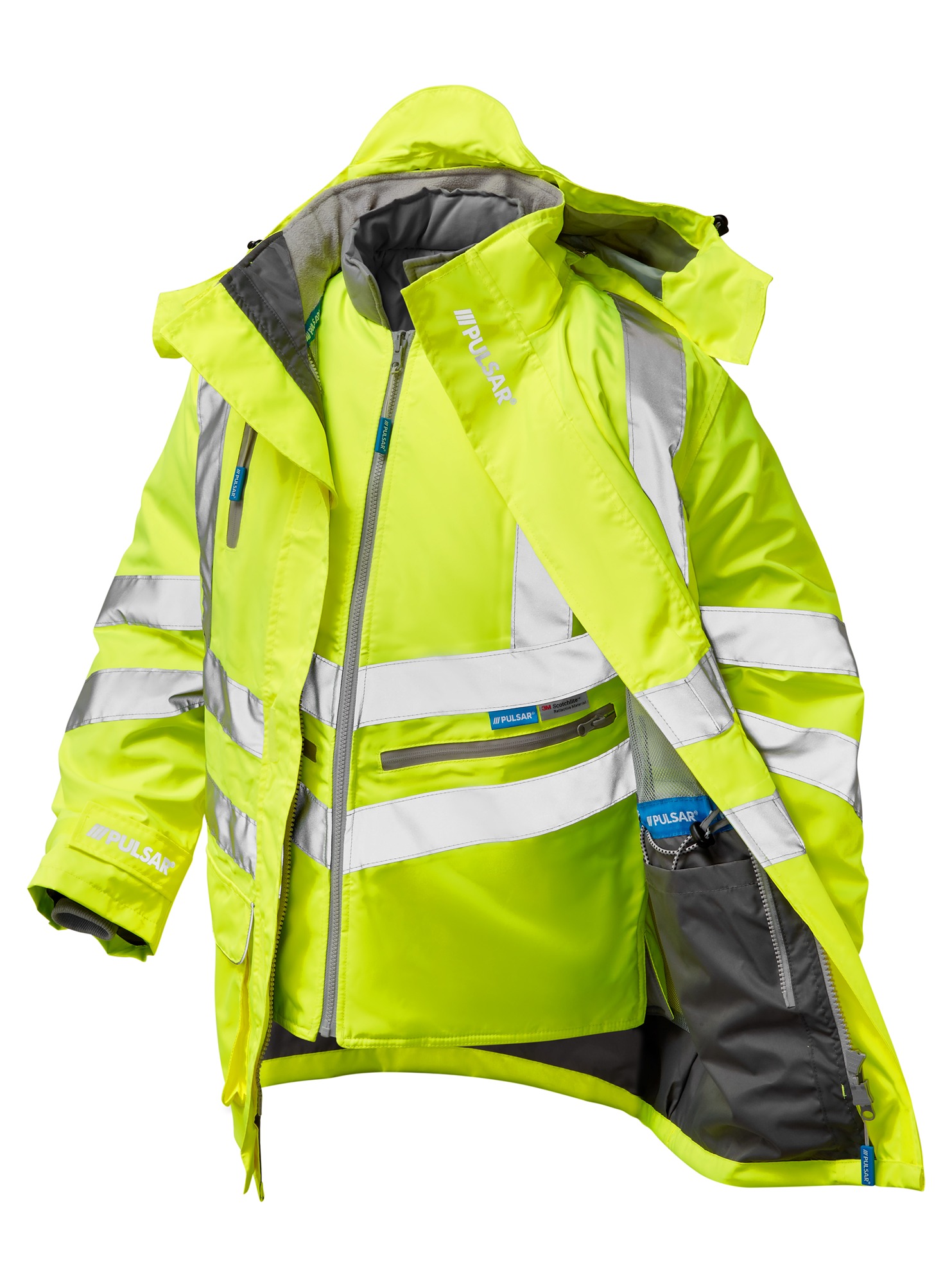 PULSAR Yellow Hi Vis Bodywarmer, 3XL