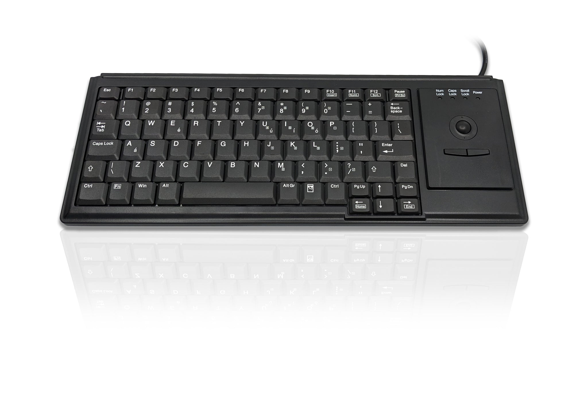 Ceratech KYB500-K82D-US Wired USB Trackball Keyboard, QWERTY (US), Black