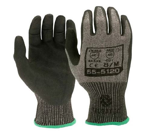 Tilsatec Black, Grey HPPE, Polyamide, Polyethylene Terephthalate, Spandex, Steel Glove, Size 10, Microporous Nitrile