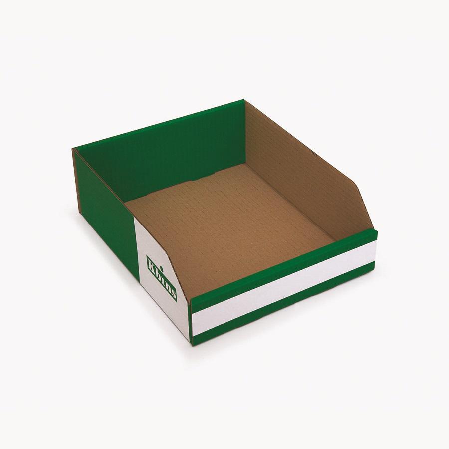Kbins Cardboard Recycle Bin, 300mm x 250mm x 100mm, Green, White