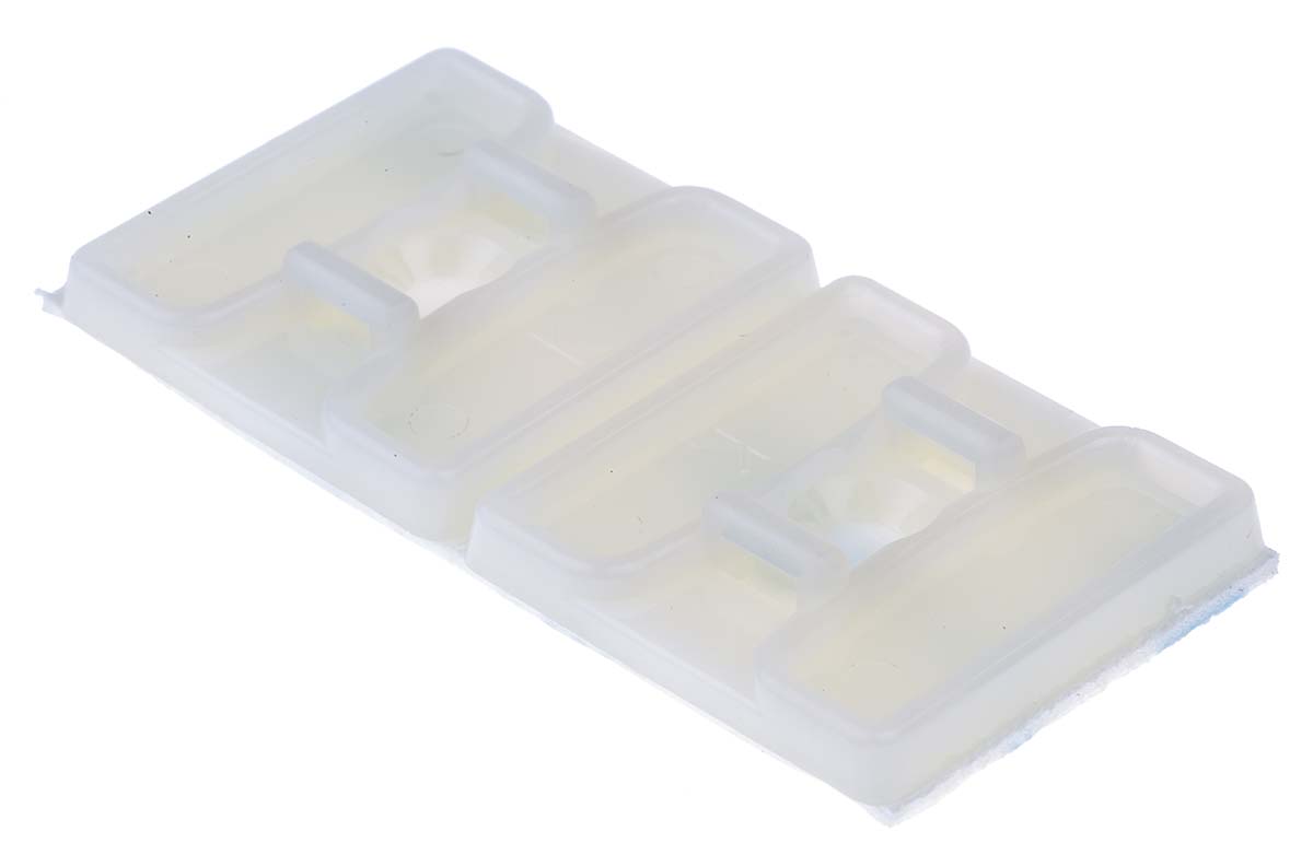 RS PRO Self Adhesive Natural Cable Tie Mount 29.2 mm x 29.2mm, 5.5mm Max. Cable Tie Width