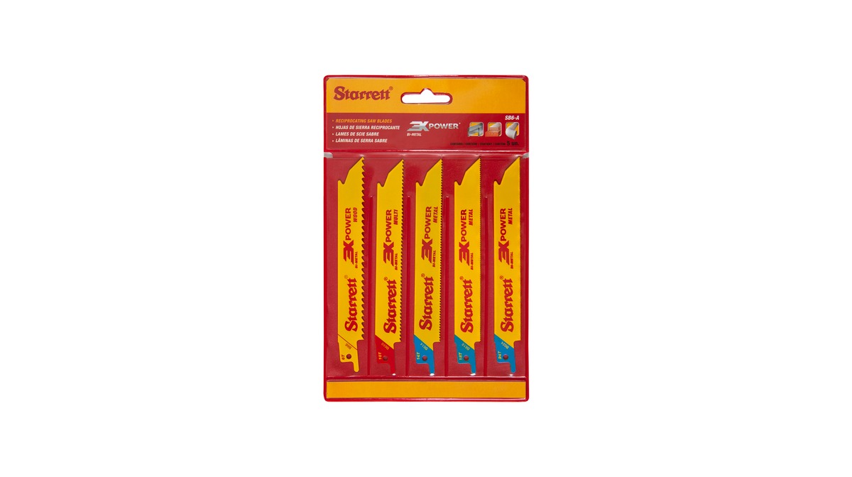 Starrett Reciprocating Saw Blade, Pack of 5
