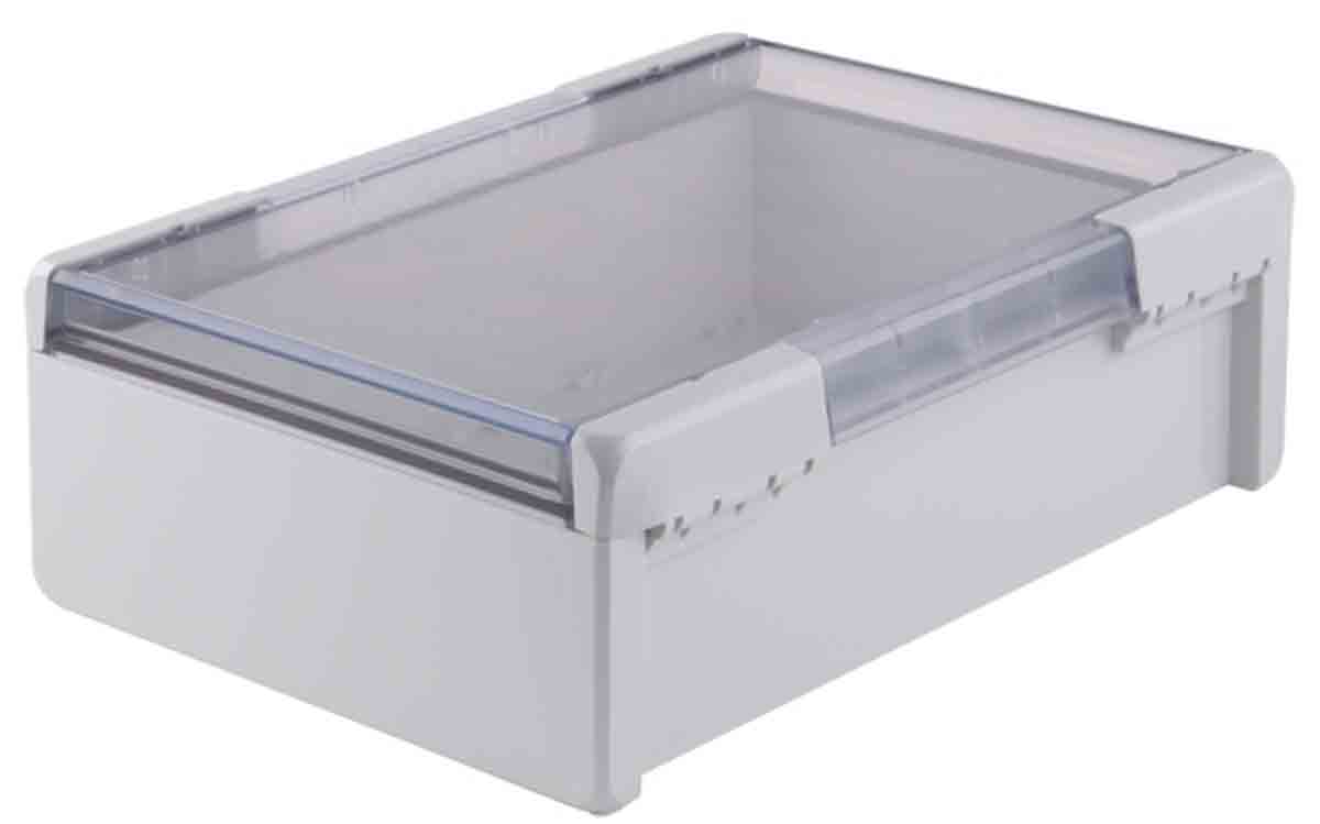 Bopla Bocube Series Light Grey Polycarbonate Enclosure, IP66, IP68, IK07, Transparent Lid, 284 x 364 x 120mm