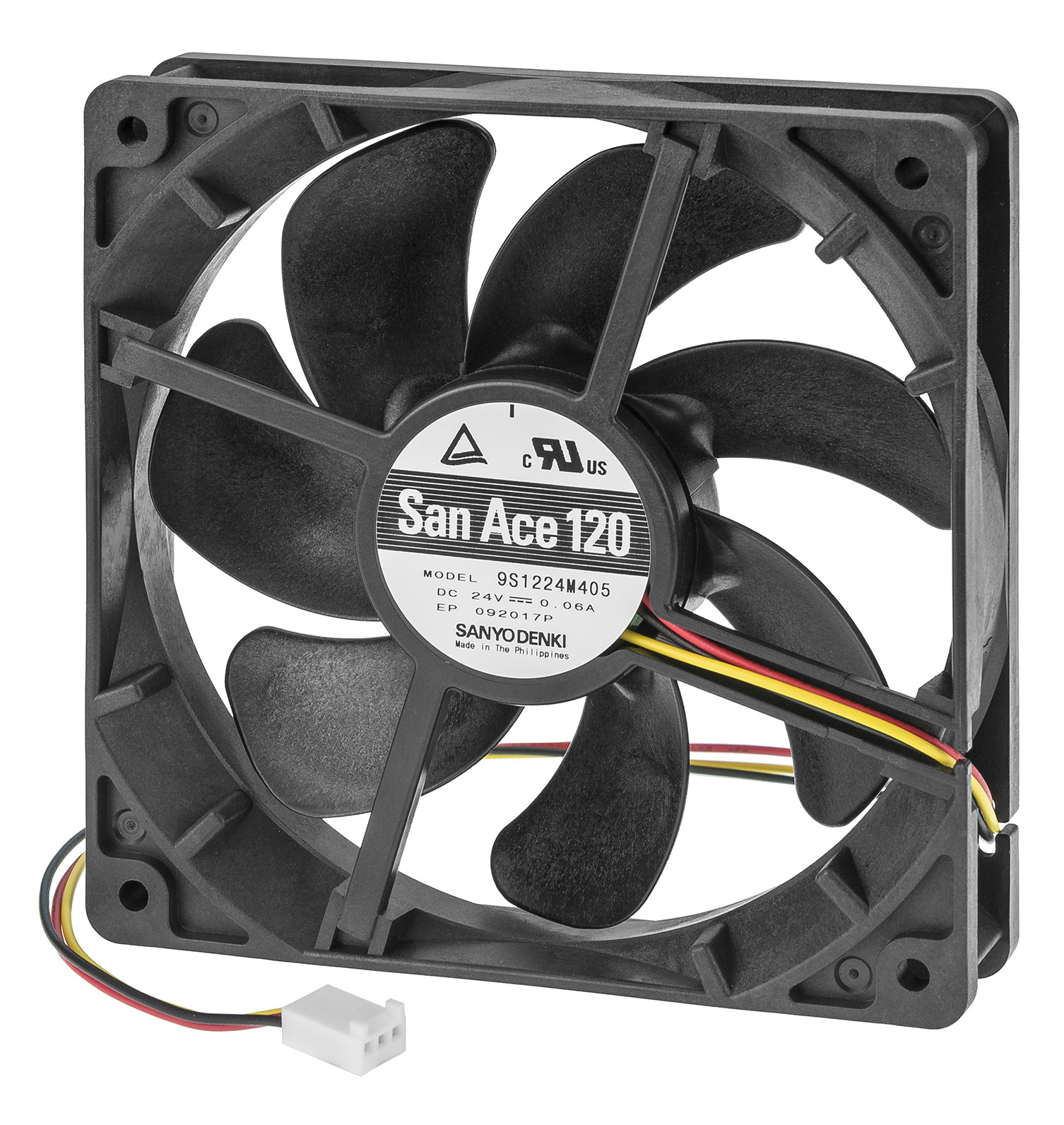 Sanyo Denki Axial Fan, 24 V dc, DC Operation, 58.6cfm, 1.44W, 60mA Max, 120 x 120 x 25mm
