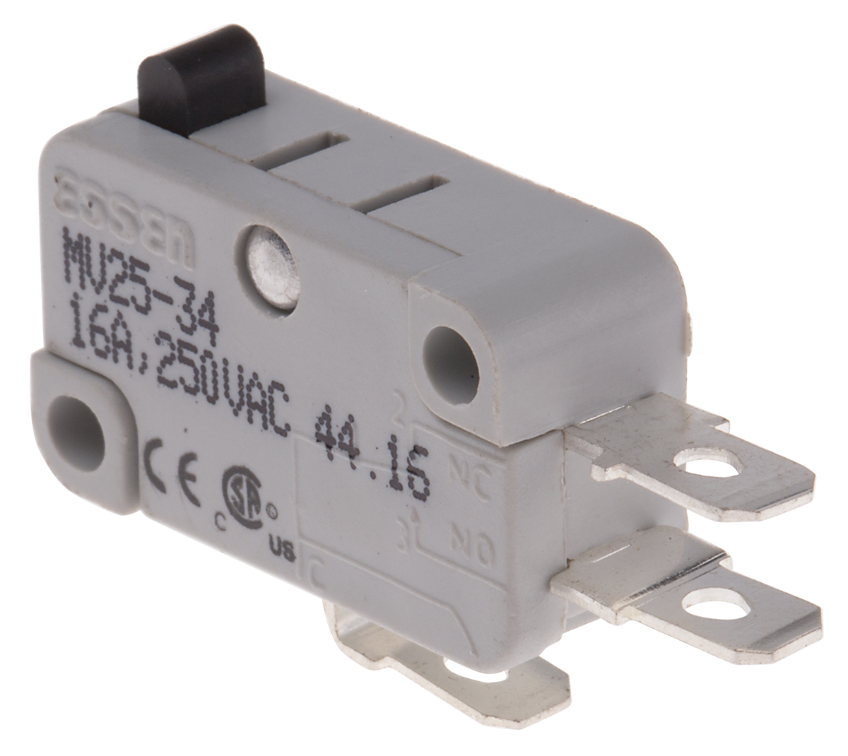 RS PRO Plunger Micro Switch, Quick Connect Terminal, 16 A @ 250 V ac, SP-CO
