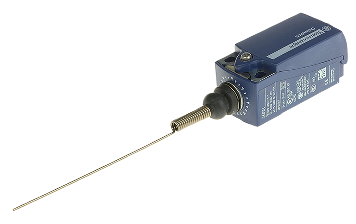 Telemecanique Sensors XCKP Series Cats Whisker Limit Switch, NO/NC, IP66, IP67, DP, Plastic Housing, 240V ac Max, 10A