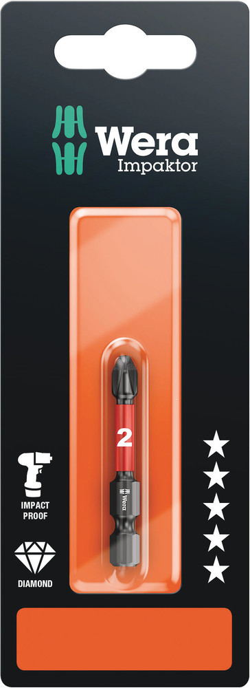 Wera Phillips Screwdriver Bit, 50 mm Tip