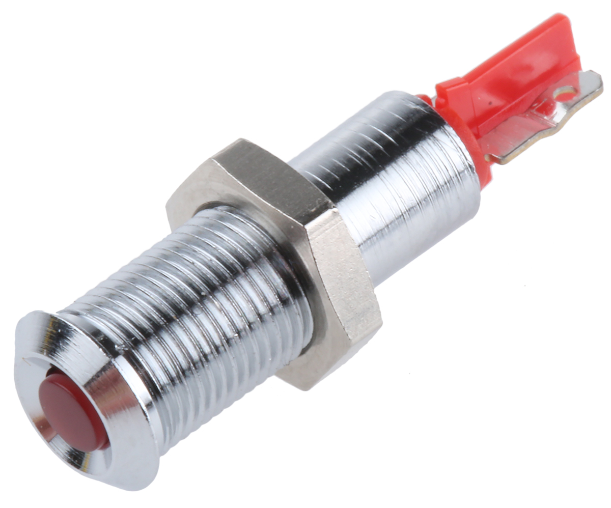 Signal Construct Red Panel Mount Indicator, 12 → 14V, 6mm Mounting Hole Size, Solder Tab Termination, IP67