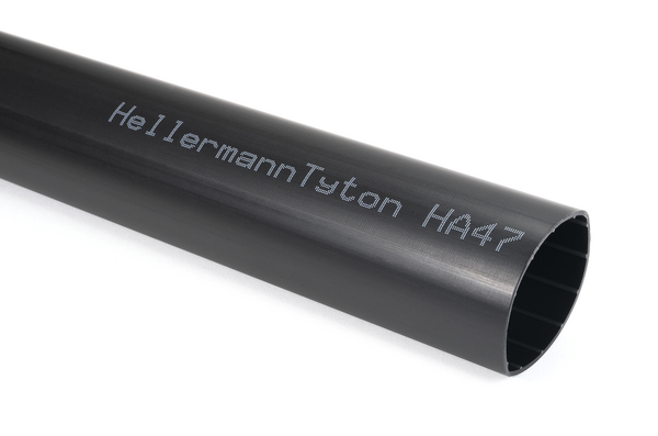 HellermannTyton Adhesive Lined Heat Shrink Tubing, Black 85mm Sleeve Dia. x 1m Length, HA47 Series