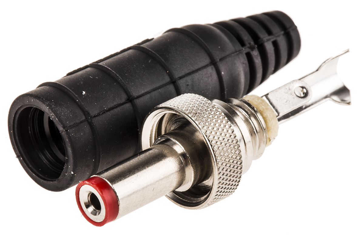 Switchcraft DC Plug, Cable Mount, length 57mm, Nickel