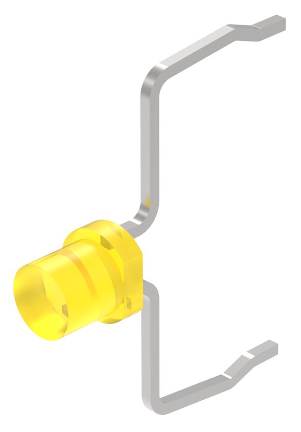 EAO Yellow LED Indicator Lamp, 2.9V, T1 Bi-Pin Base, 600mcd