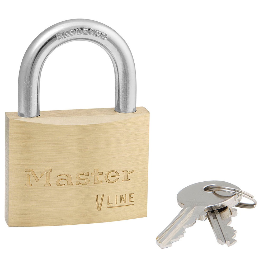 Master Lock Padlock Brass Padlock, 7mm Shackle, 48mm Body