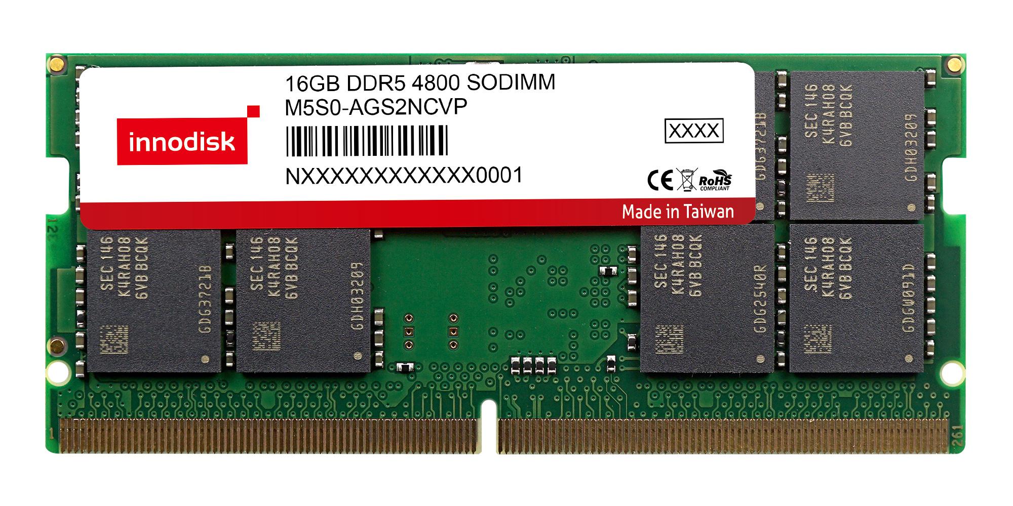 InnoDisk 16 GB DDR5 Laptop RAM, SODIMM, 1.1V