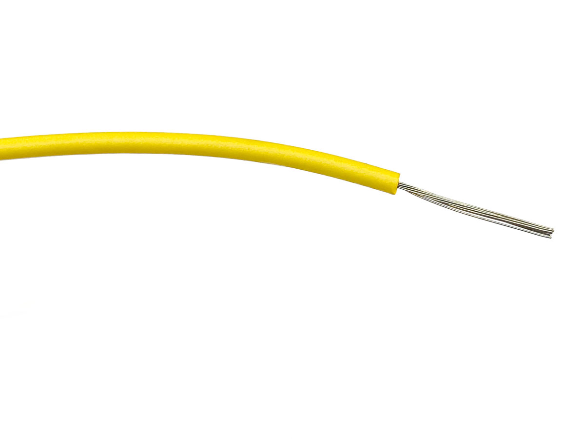 RS PRO Yellow 0.75mm² Hook Up Wire, 18 AWG, 24/0.2 mm, 100m, PVC Insulation