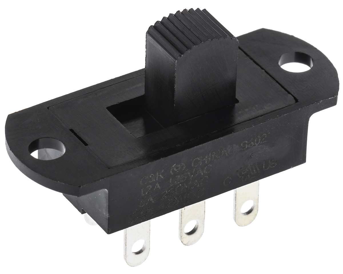 C & K Panel Mount Slide Switch DPDT 12 A @ 125 V ac Slide