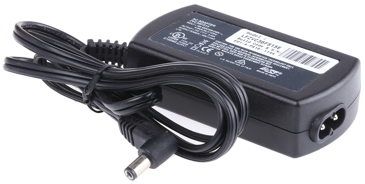 EOS 36W Power Brick AC/DC Adapter 15V dc Output, 2.4A Output