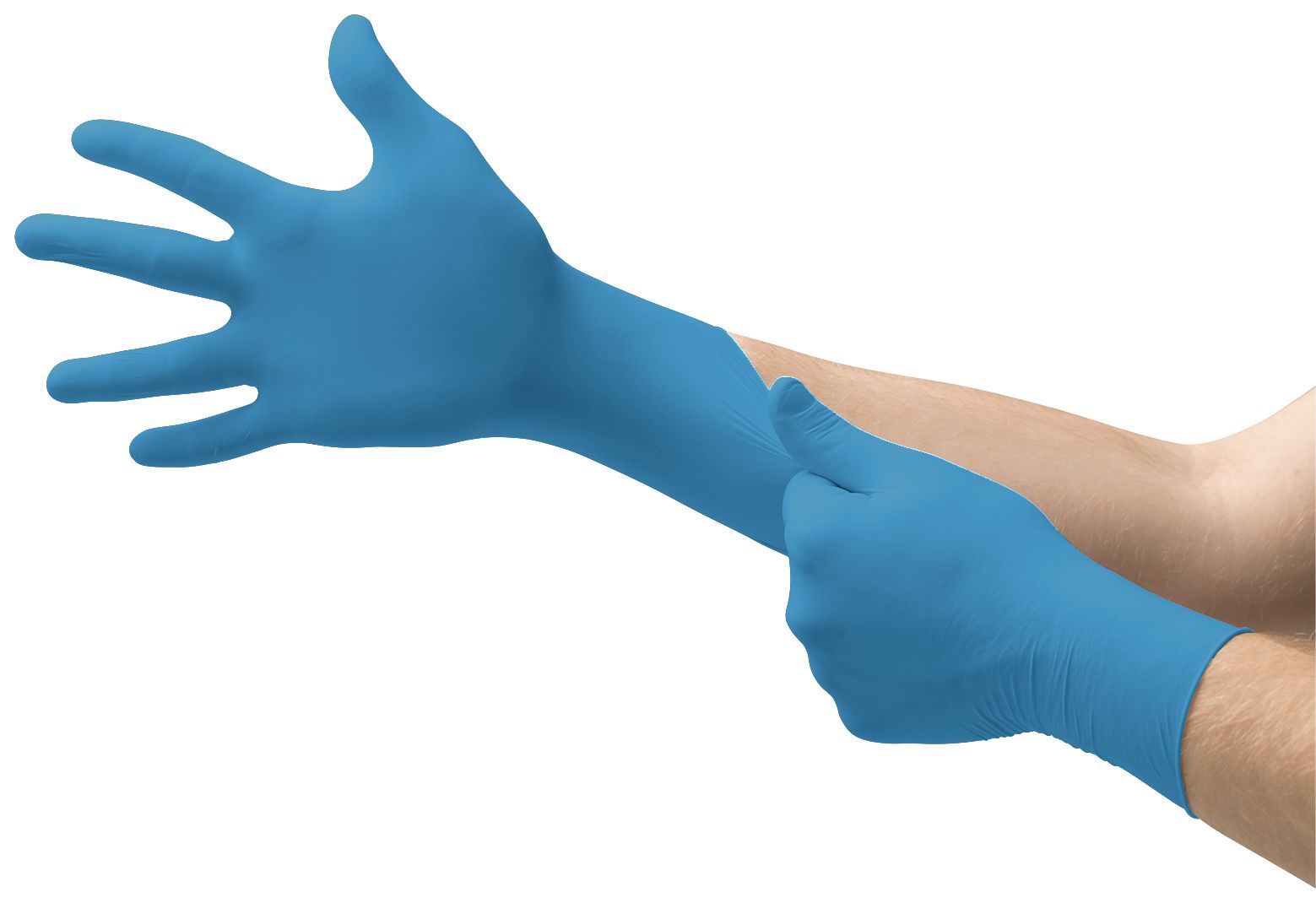 Ansell 92-670 Blue Powder-Free Nitrile Disposable Gloves, Size 7.5-8, Medium, 100 per Pack
