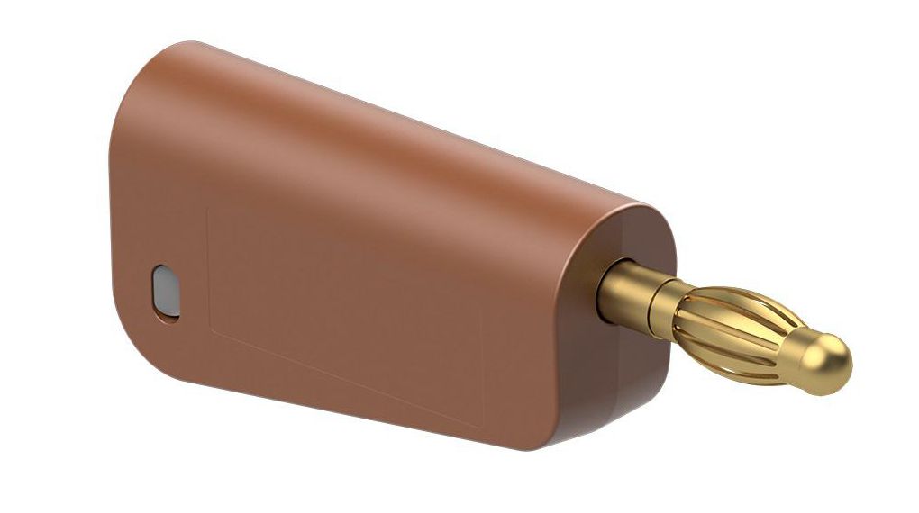 Staubli Brown Plug Banana Plug, 4 mm Connector, Screw Termination, 32A, 30 → 60V, Gold Plating