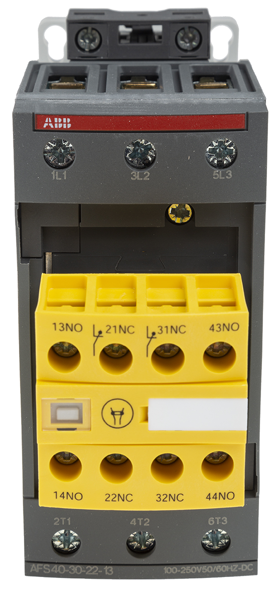 ABB Jokab AFS Contactor, 100/250 V ac/dc Coil, 3-Pole, 70 A, 22 kW 250 V, 3 NO, 600V