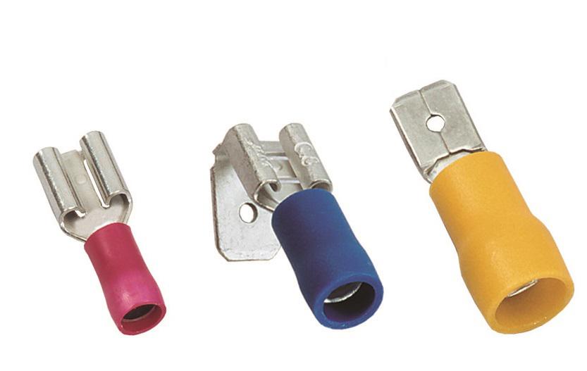 MECATRACTION Insulated Female Spade Connector, Preinsulated Female Disconnects, 4.8 x 0.5mm Tab Size